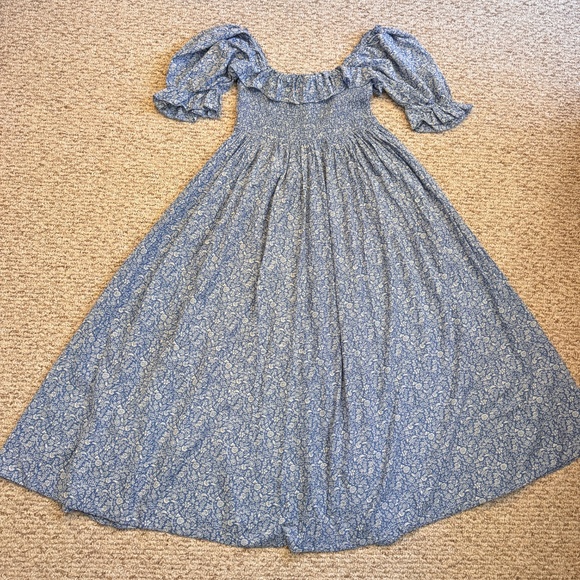 DOEN Sol Dress Blue Garden Bloom Size L - Picture 5 of 6
